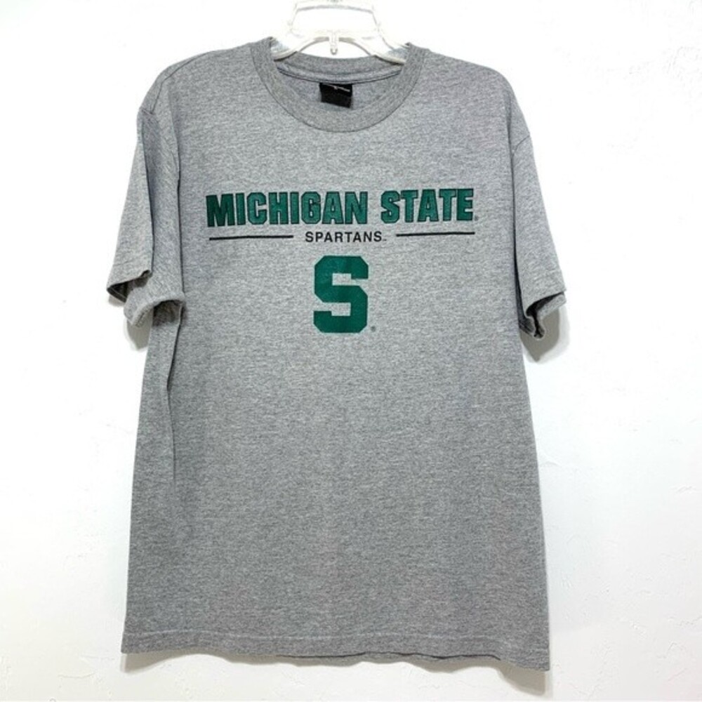 Colosseum Michigan State Spartians Short Sleeve Gray & Green Tee Shirt sz Large